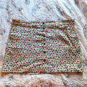 J. Crew Floral Denim Mini Skirt 20 2X Plus